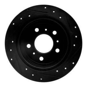 Buick Allure Brake Rotor (1) - Rear Left - R1 Concepts - Drilled & Slotted - Black - `06-`10